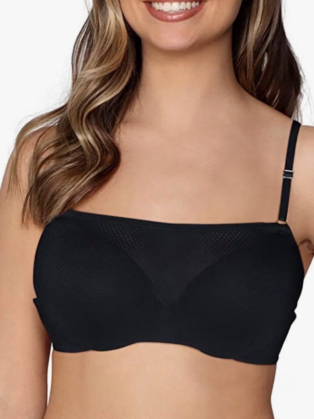 NEWFruit of the Loom Womens Breathable Cami Bra with Convertible Straps Black